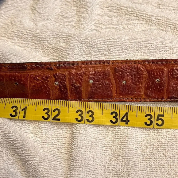 Michael Rose Women Brown Belt Textured Genuine Leather 31-35 Animal Print Buckle - Picture 6 of 7